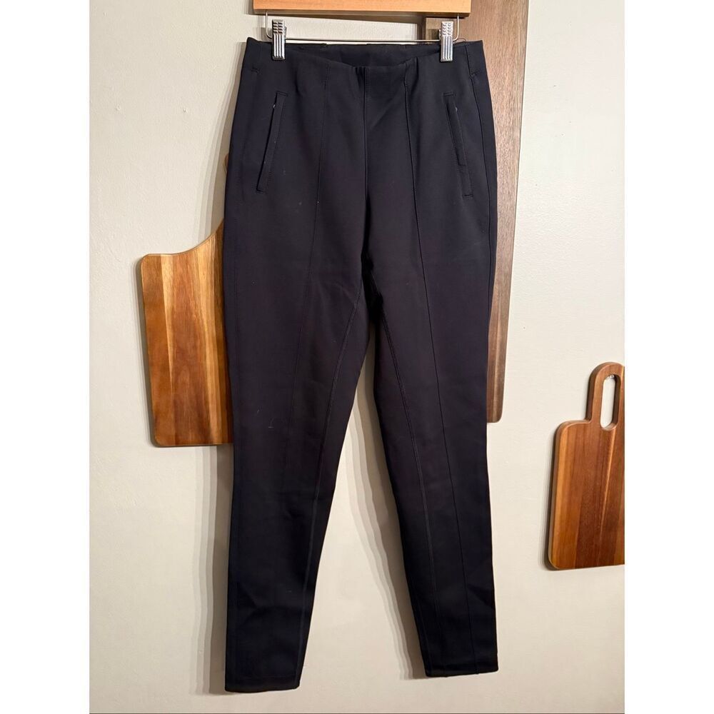 Lululemon Black Pleated Zip Pockets Pull-On Stretch Tapered Ankle Pants Size 6‎